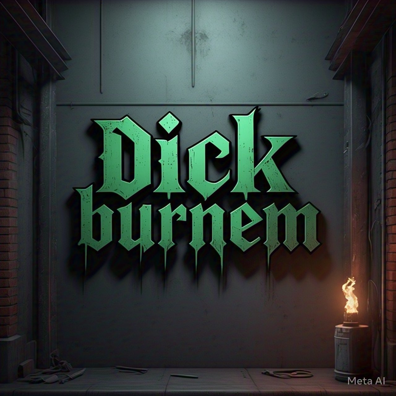 Cool Green Industrial Gothic Letters